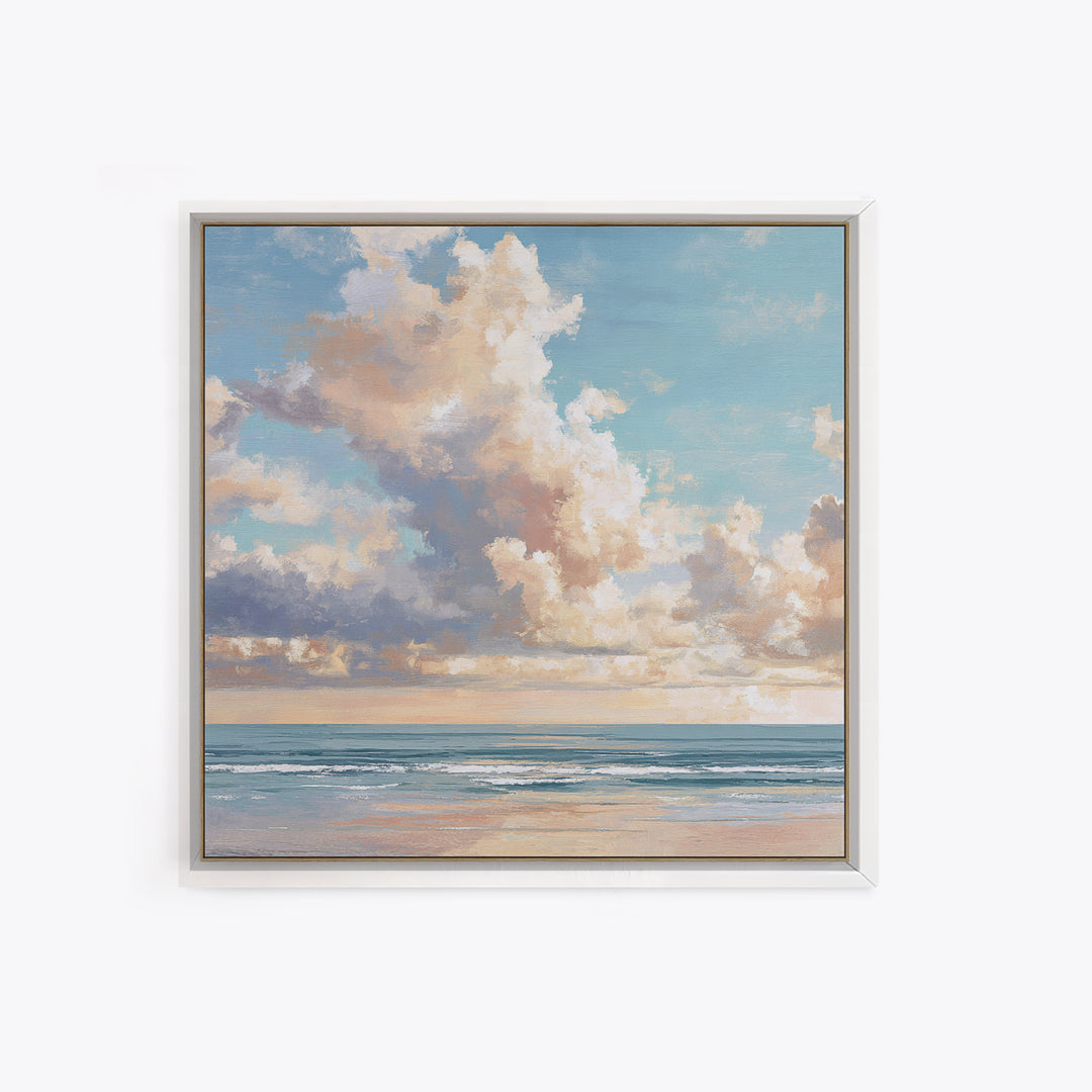 Classic Seascape with Dramatic Clouds Canvas Print, Wall Art, Art, Living Room Decor, Fine Art, Wall Clock, Large Wall Art, WAL-1x1-99