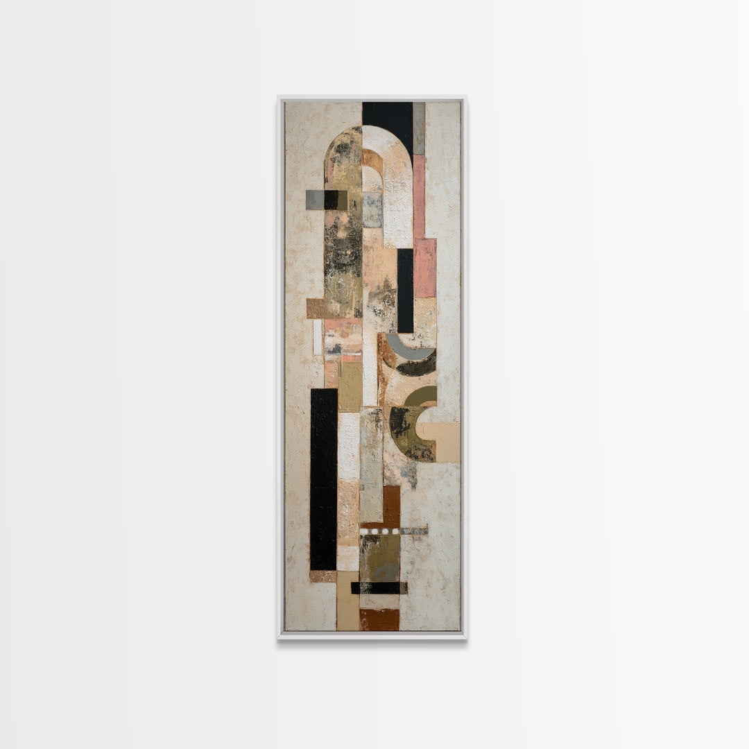 Statement Abstract with Bold Layered Brushwork Canvas Print, Wall Art, Minimalist Decor, Living Room Decor, Fine Art, WAL-1x3-37