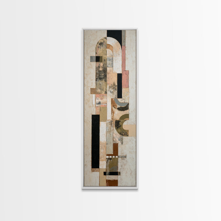 Statement Abstract with Bold Layered Brushwork Canvas Print, Wall Art, Minimalist Decor, Living Room Decor, Fine Art, WAL-1x3-37