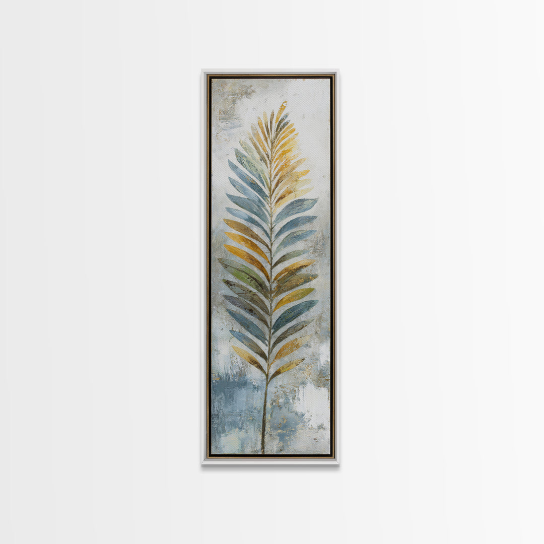 Tropical Palm Leaf Painting Framed Canvas Print, Wall Art, Canvas, Living Room Decor, Watercolor Art, Canvas Wall Art, WAL-1x3-52
