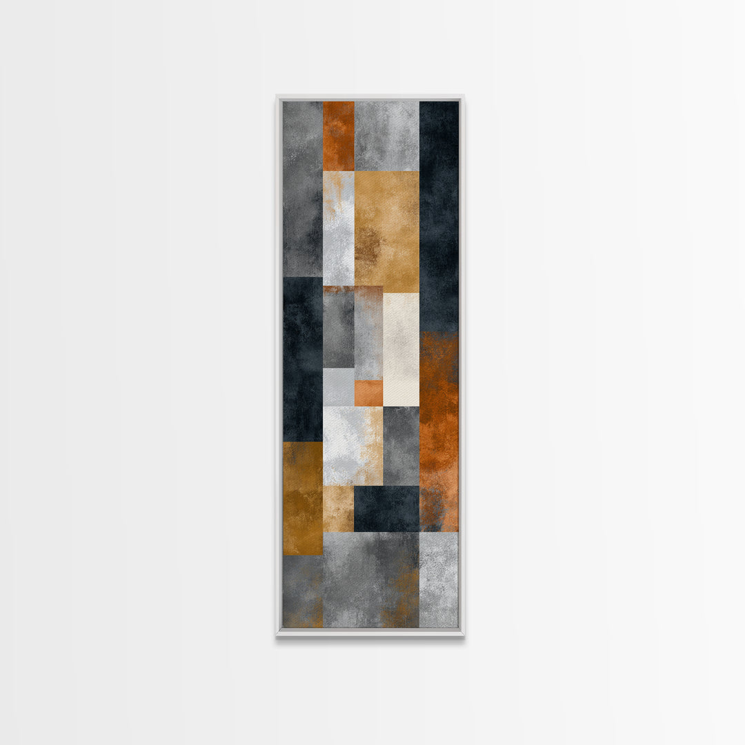 Modern Geometric Composition for Living Spaces Framed Canvas Print, Wall Art, Wall Hanging, Living Room Decor, Abstract Art, WAL-1x3-64