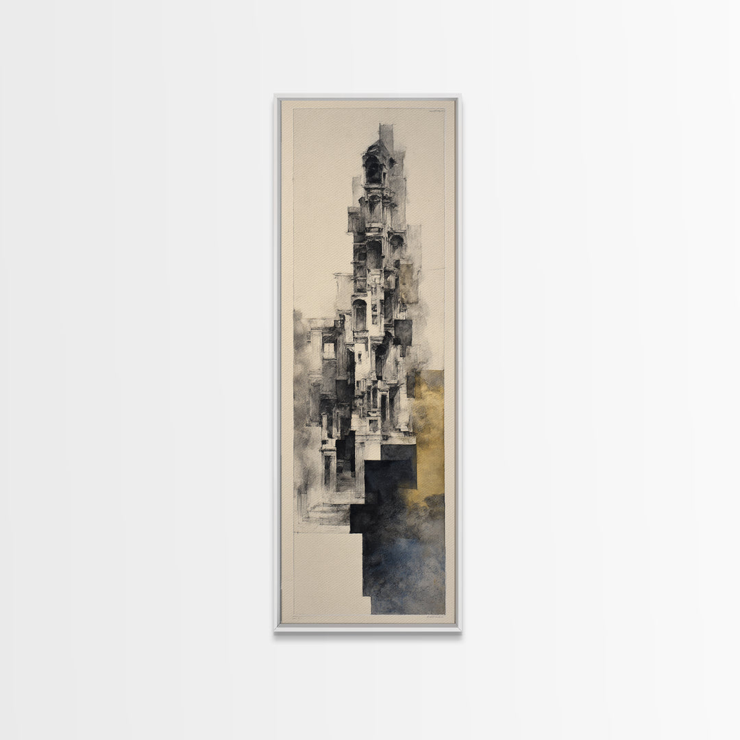 Black and White Architectural Study Canvas Print, Wall Art, Home Decor Gift, Living Room Decor, Fine Art, Neutral Decor, WAL-1x3-68
