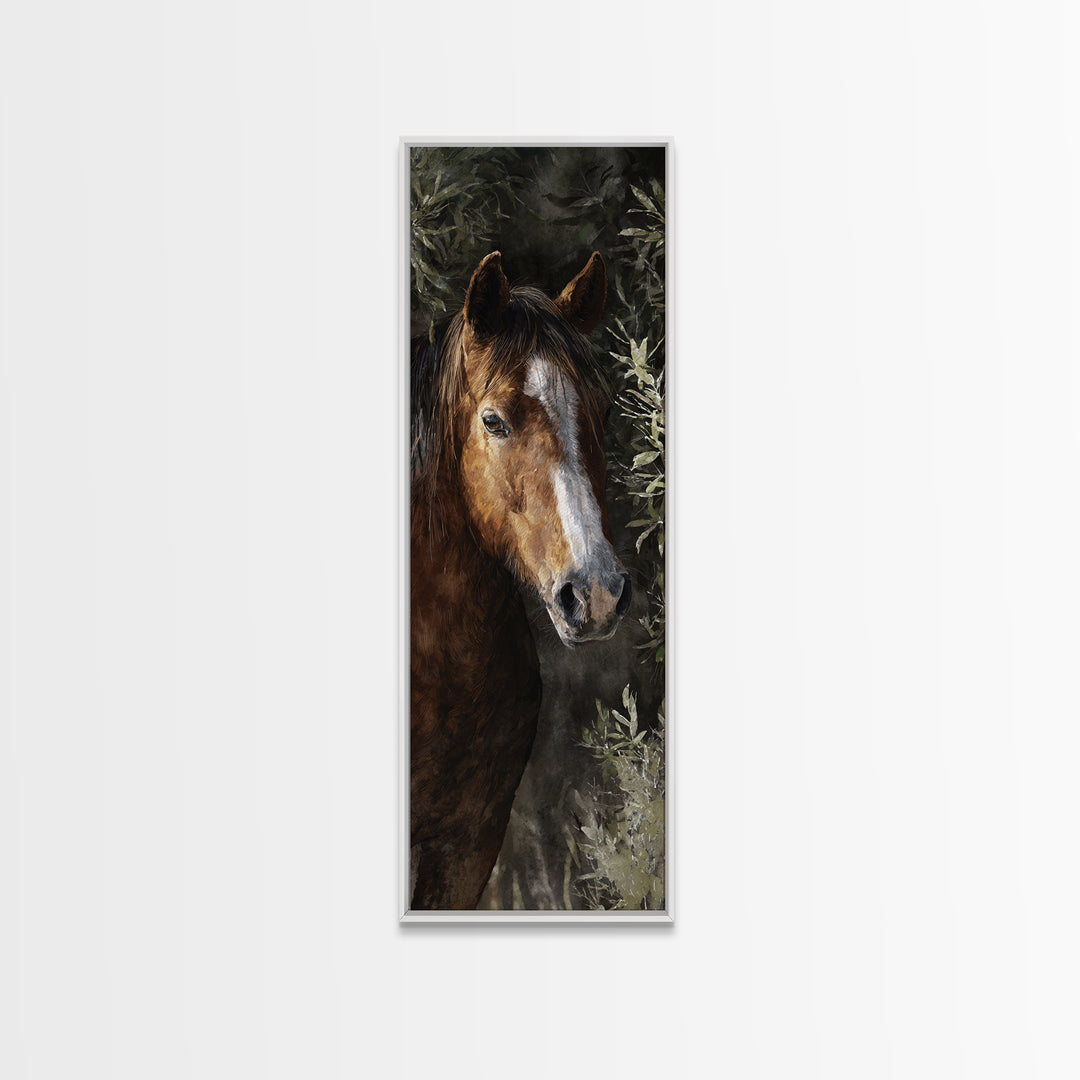 Wild Horse Portrait Canvas Print, Wall Art, Metal Wall Art, Living Room Decor, Fine Art, Digital Print, Wood Wall Art, WAL-1x3-73