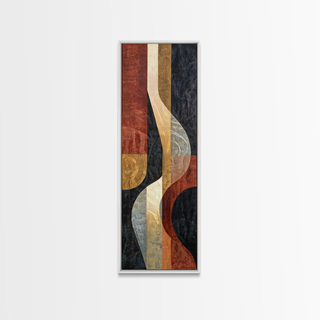 Statement Abstract with Bold Layered Brushwork Canvas Print, Wall Art, Canvas, Living Room Decor, Abstract Art, WAL-1x3-85