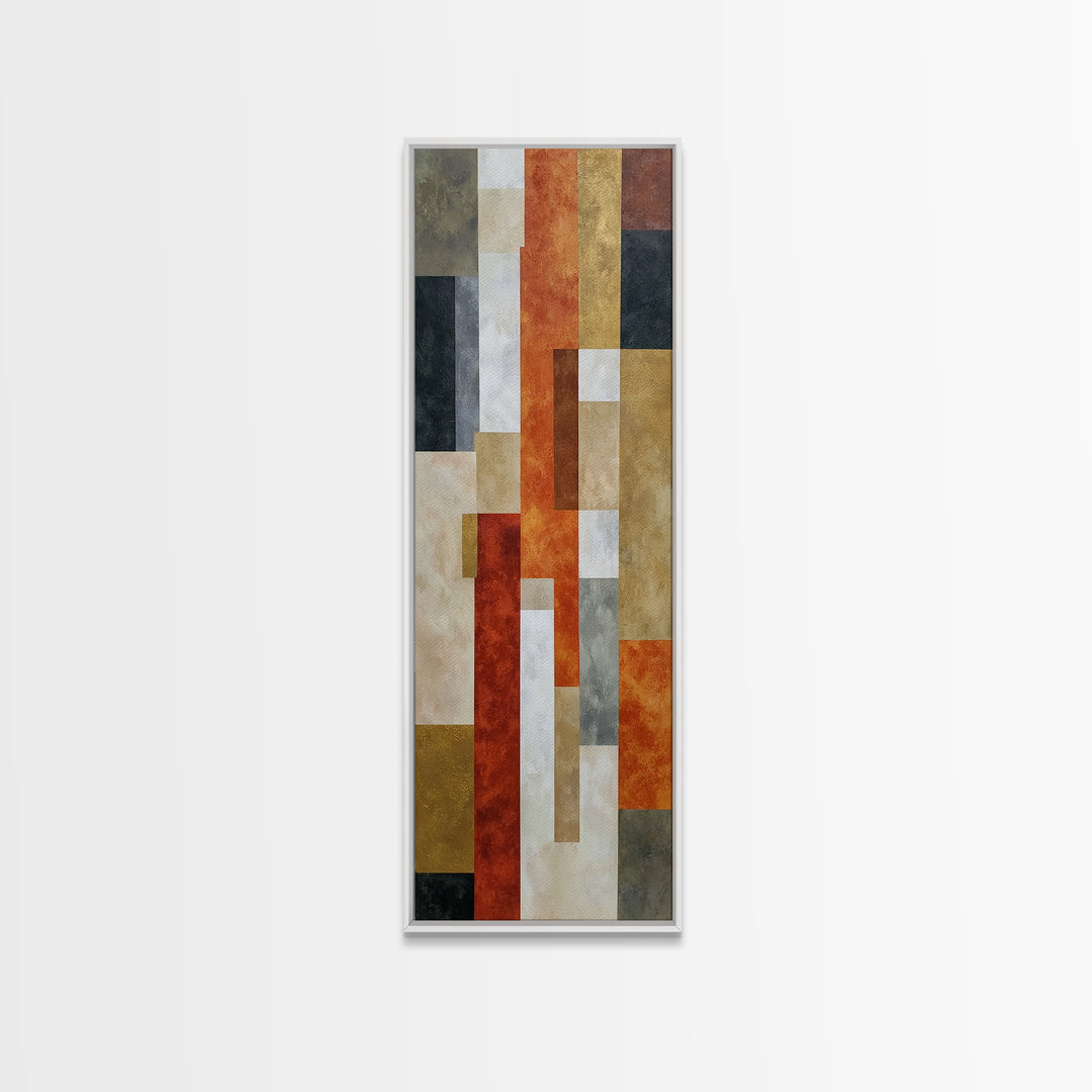 Modern Geometric Composition for Living Spaces Canvas Print, Wall Art, Textured Wall Art, Living Room Decor, Abstract Art, WAL-1x3-88