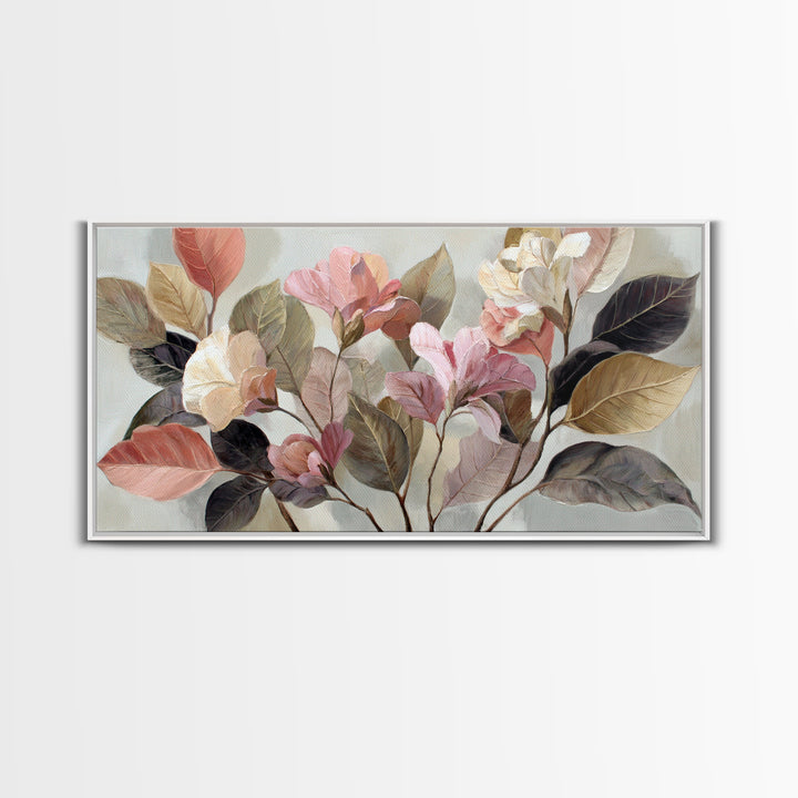 Large Botanical Print Canvas Print, Wall Art, Textured Painting, Living Room Decor, Fine Art, Wall Hangings, WAL-2x1-22