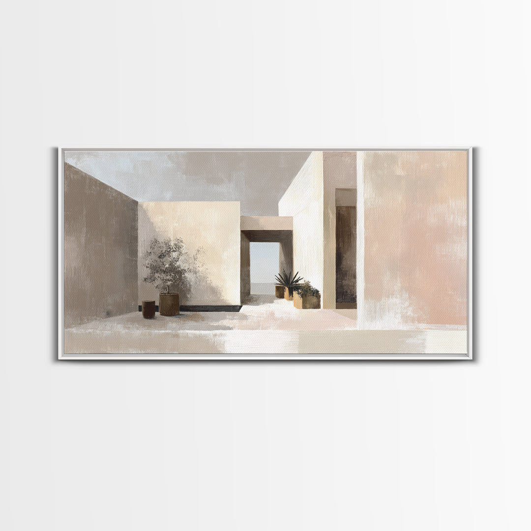 Black and White Architectural Study Framed Canvas Print, Wall Art, Contemporary Art, Living Room Decor, Fine Art, WAL-2x1-28