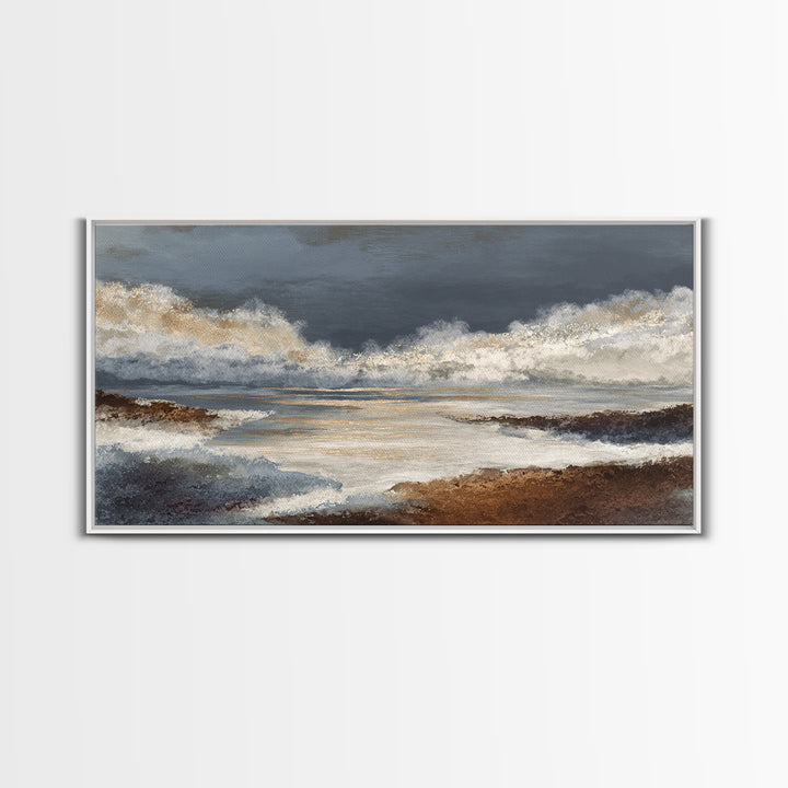 Mid Century Color Block Composition Canvas Print, Wall Art, Living Room Decor, Oil Painting, Metal Wall Art, WAL-2x1-32