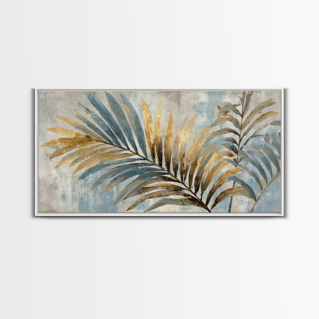 Tropical Palm Leaf Painting Canvas Print, Wall Art, Home Decor, Living Room Decor, Fine Art, Digital Wall Art, WAL-2x1-36
