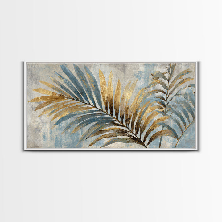 Tropical Palm Leaf Painting Canvas Print, Wall Art, Home Decor, Living Room Decor, Fine Art, Digital Wall Art, WAL-2x1-36