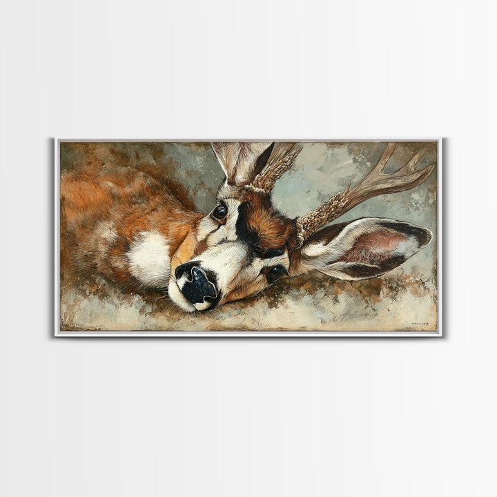 Whimsical Animal Portrait Framed Canvas Print, Wall Art, Printable Wall Art, Living Room Decor, Fine Art, Original Art, WAL-2x1-43