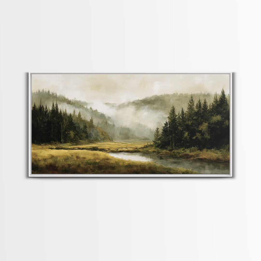 Moody Forest Landscape Canvas Print, Wall Art, Wall Decor, Living Room Decor, Fine Art, Large Wall Art, Art Deco, WAL-2x1-54