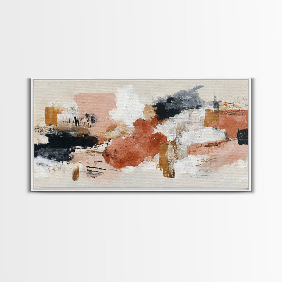 Statement Abstract with Bold Layered Brushwork Canvas Print, Wall Art, Wall Hanging, Living Room Decor, Abstract Art, WAL-2x1-69
