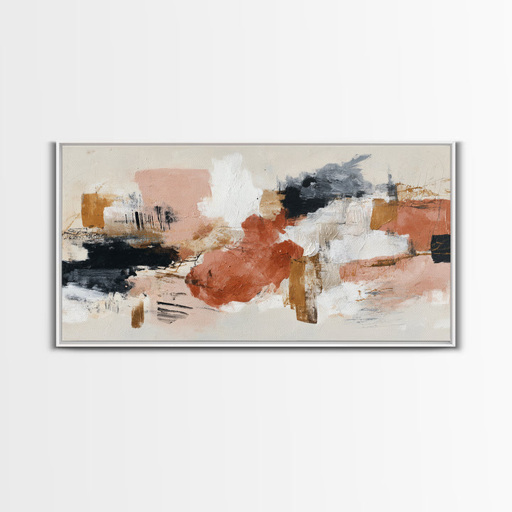 Statement Abstract with Bold Layered Brushwork Canvas Print, Wall Art, Wall Hanging, Living Room Decor, Abstract Art, WAL-2x1-69