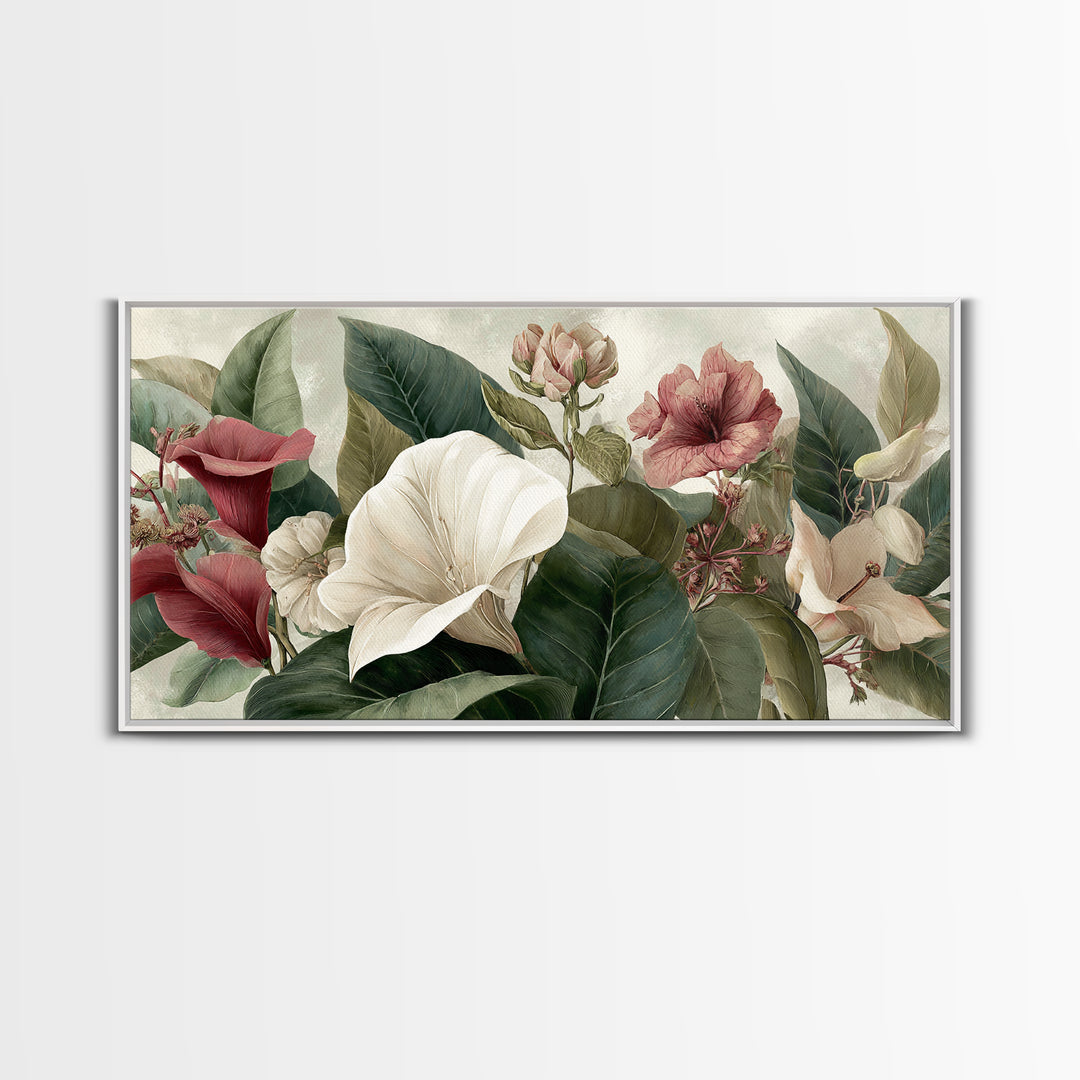 Large Botanical Print Canvas Print, Wall Art, Printable Wall Art, Living Room Decor, Oil Painting, Original Art, WAL-2x1-70