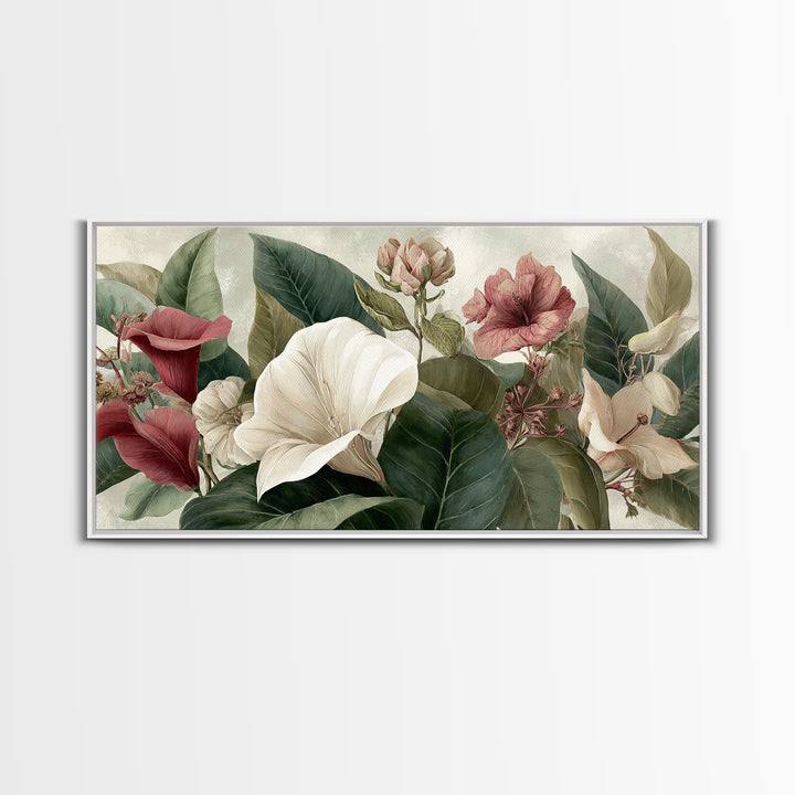 Large Botanical Print Canvas Print, Wall Art, Printable Wall Art, Living Room Decor, Oil Painting, Original Art, WAL-2x1-70