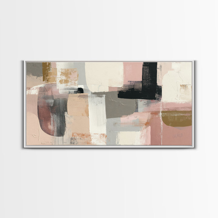 Statement Abstract with Bold Layered Brushwork Canvas Print, Wall Art, Wall Hanging, Living Room Decor, Abstract Art, WAL-2x1-93