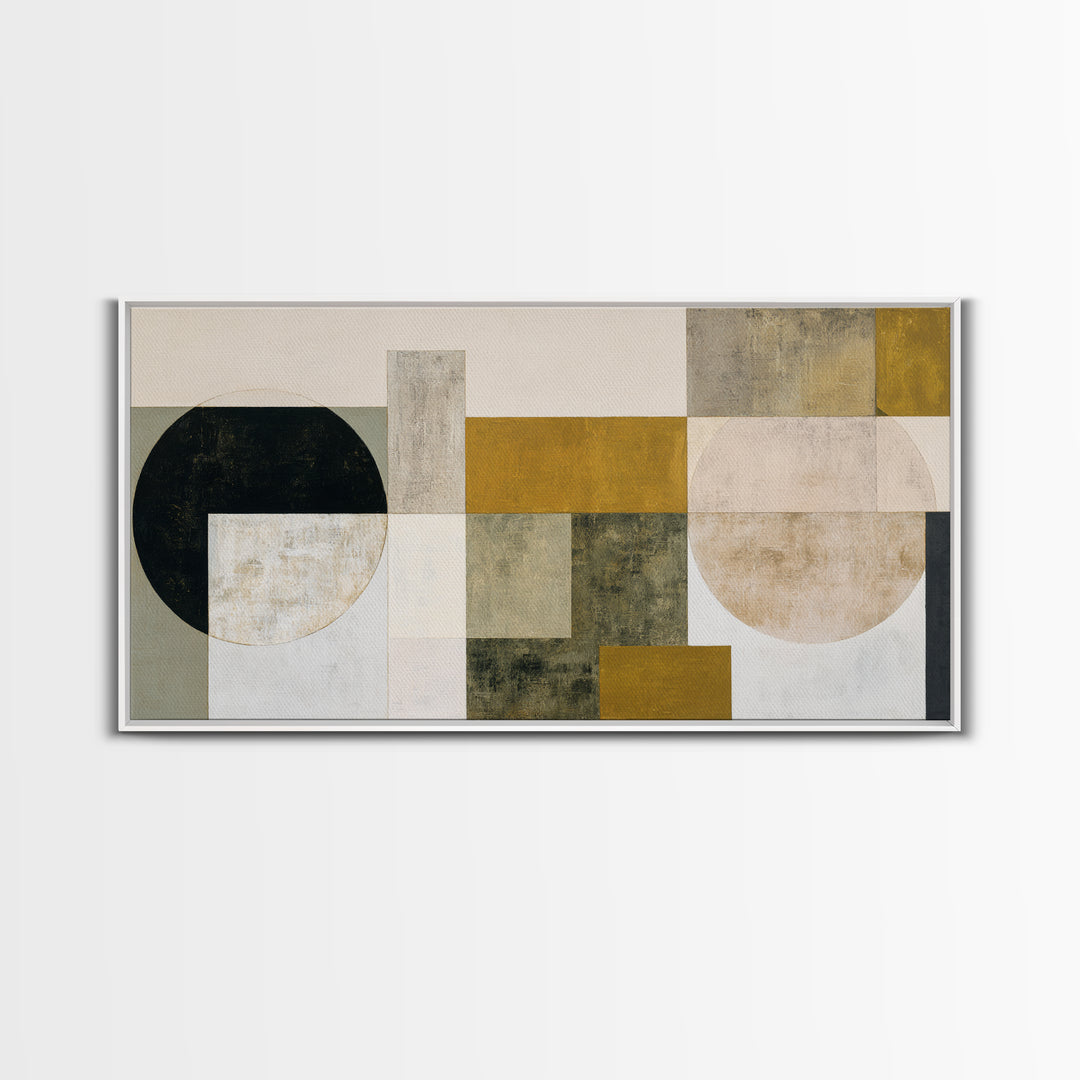 Modern Geometric Composition for Living Spaces Framed Canvas Print, Wall Art, Framed Wall Art, Living Room Decor, Fine Art, WAL-2x1-96