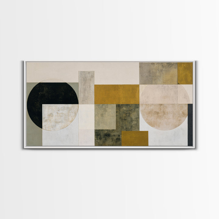 Modern Geometric Composition for Living Spaces Framed Canvas Print, Wall Art, Framed Wall Art, Living Room Decor, Fine Art, WAL-2x1-96