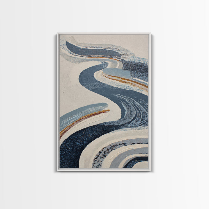 Statement Abstract with Bold Layered Brushwork Framed Canvas Print, Wall Art, Wall Clock, Living Room Decor, Abstract Art, WAL-2x3-33