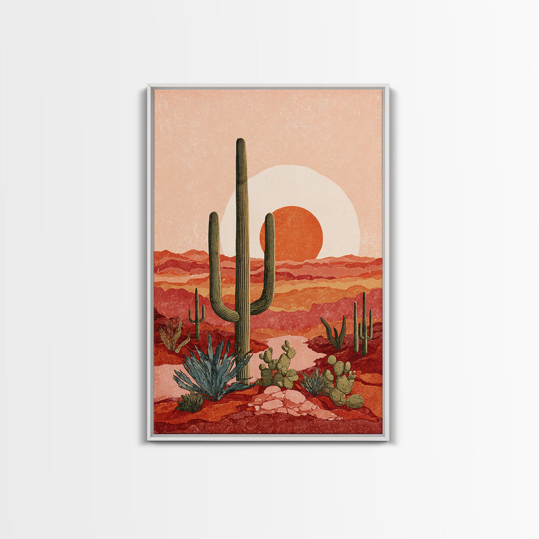 Desert Landscape in Warm Terracotta Tones Canvas Print, Wall Art, Canvas, Living Room Decor, Fine Art, Canvas Wall Art, WAL-2x3-39