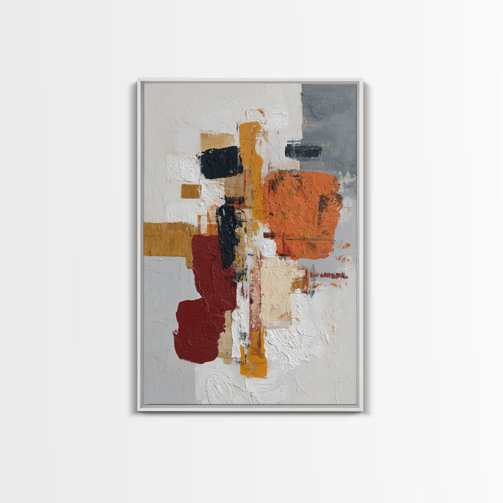 Statement Abstract with Bold Layered Brushwork Canvas Print, Wall Art, Framed Wall Art, Living Room Decor, Fine Art, WAL-2x3-57