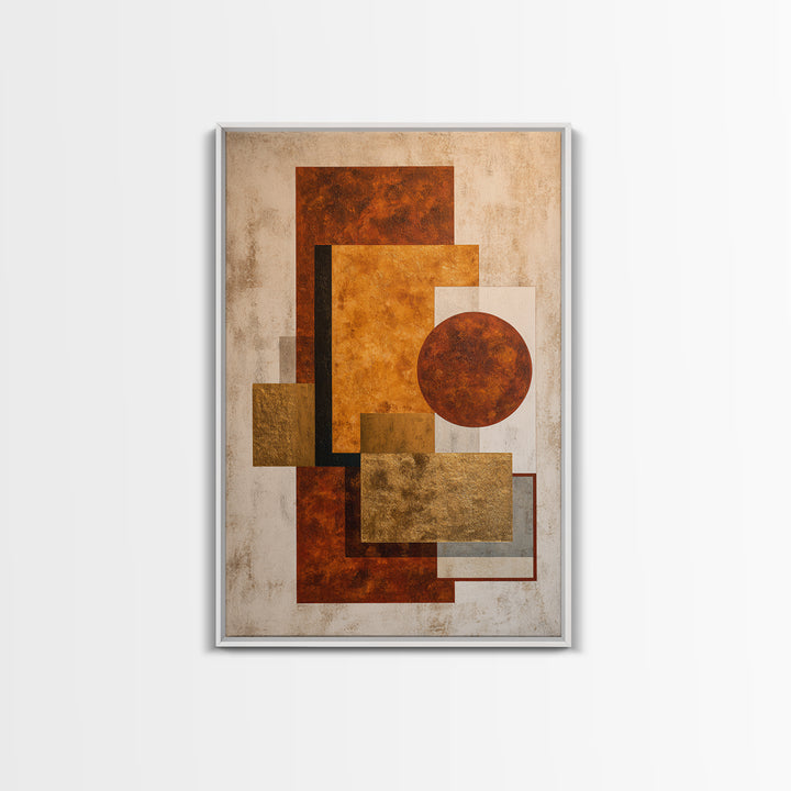Modern Geometric Composition for Living Spaces Framed Canvas Print, Wall Art, Canvas, Living Room Decor, Abstract Art, WAL-2x3-60