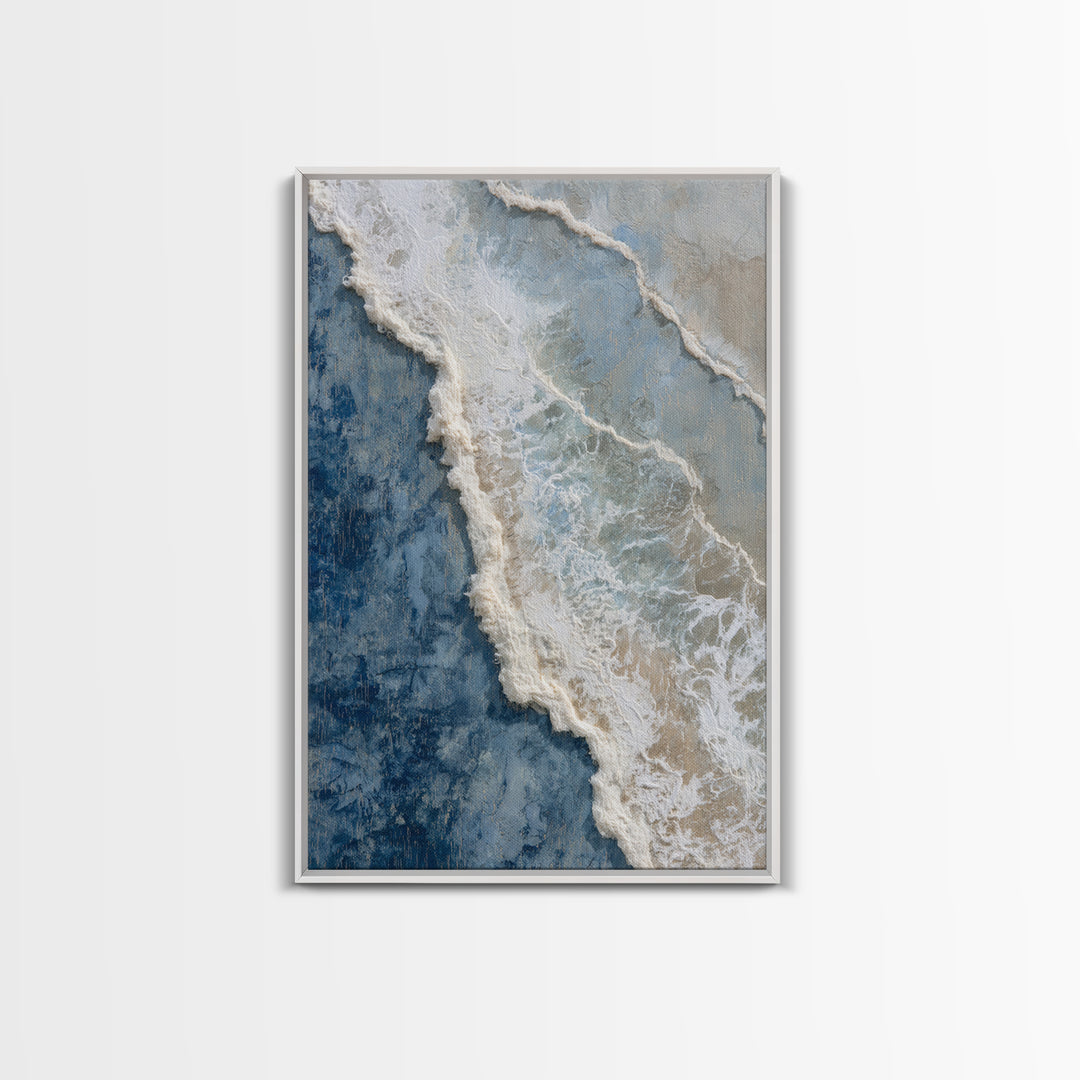 Coastal Aerial Water Study Canvas Print, Wall Art, Large Wall Art, Living Room Decor, Fine Art, Abstract Wall Art, WAL-2x3-67