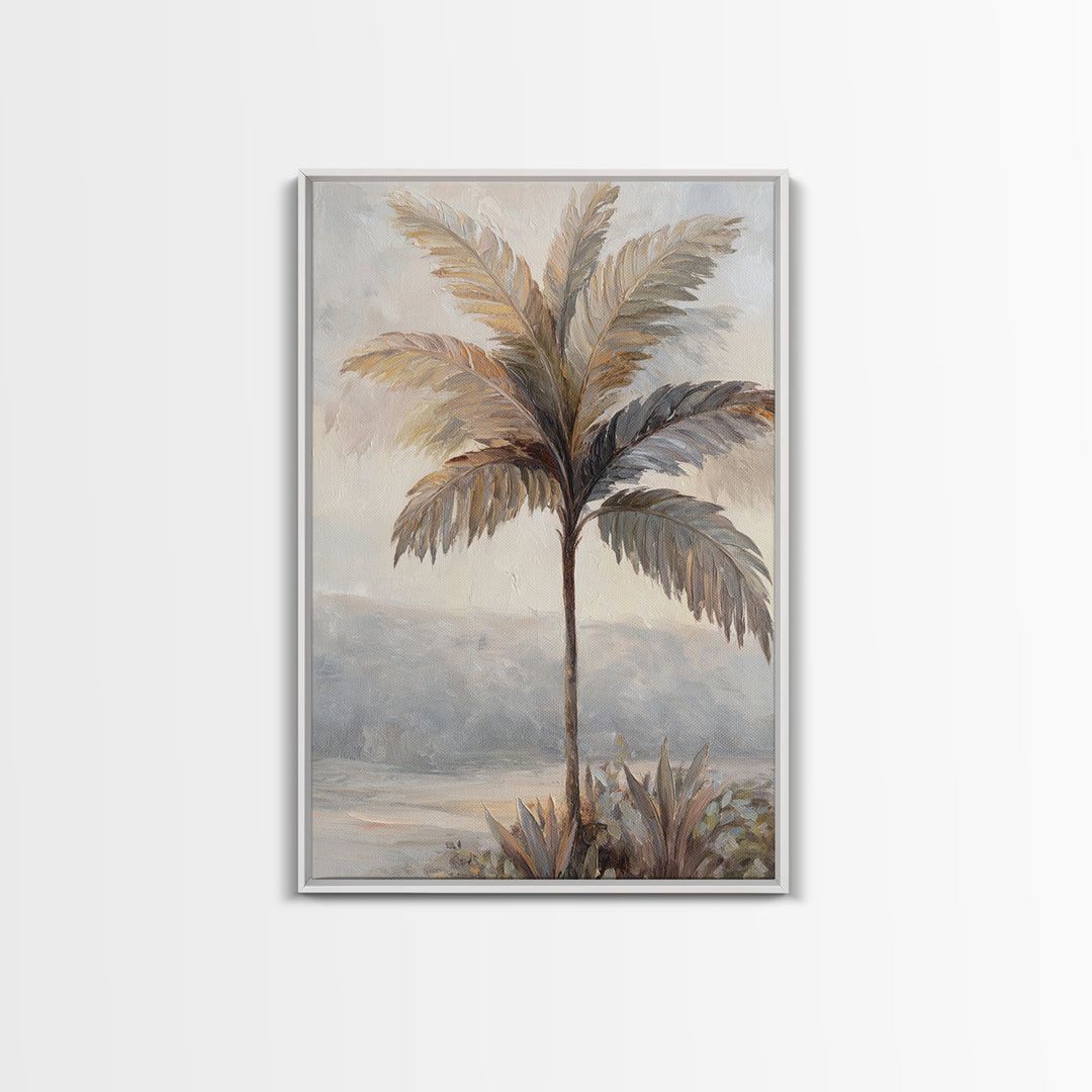 Tropical Palm Leaf Painting Canvas Print, Wall Art, Heart, Living Room Decor, Fine Art, Home Decor Gift, Original Art, WAL-2x3-72