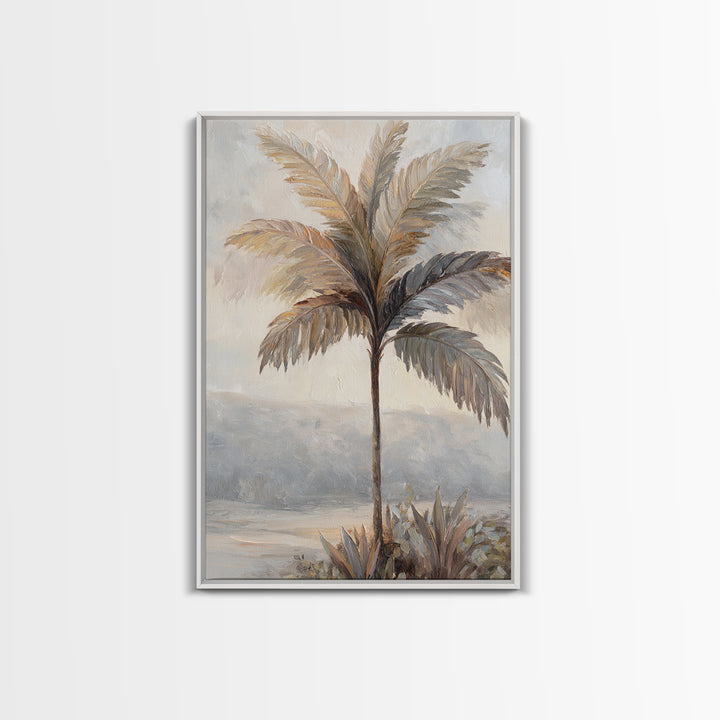 Tropical Palm Leaf Painting Canvas Print, Wall Art, Heart, Living Room Decor, Fine Art, Home Decor Gift, Original Art, WAL-2x3-72