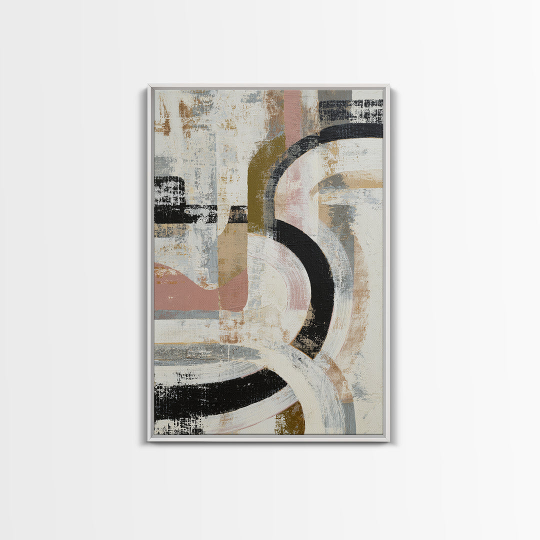 Statement Abstract with Bold Layered Brushwork Canvas Print, Wall Art, Framed Wall Art, Living Room Decor, Fine Art, WAL-2x3-81