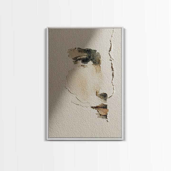 Minimal Line Portrait Canvas Print, Wall Art, Mid Century Modern, Living Room Decor, Fine Art, Textured Wall Art, WAL-2x3-86