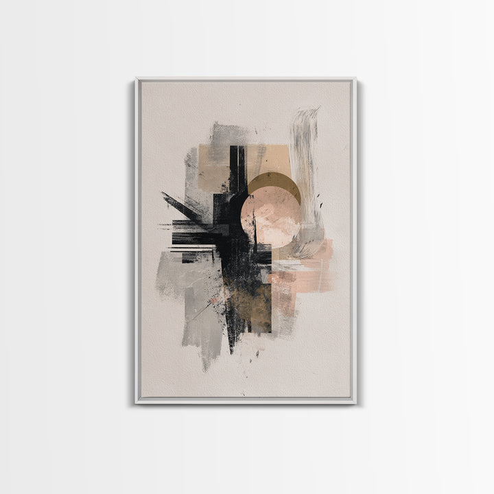 Statement Abstract with Bold Layered Brushwork Canvas Print, Wall Art, Canvas, Living Room Decor, Abstract Art, WAL-2x3-9