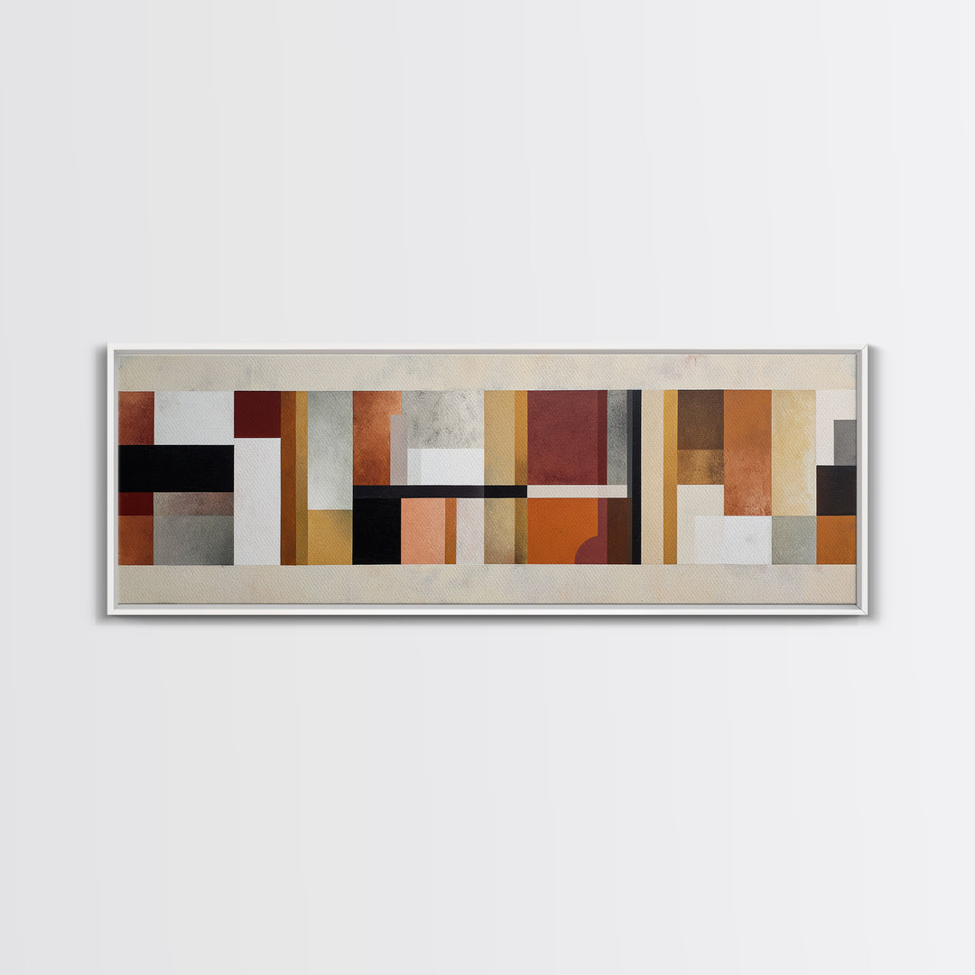 Modern Geometric Composition for Living Spaces Framed Canvas Print, Wall Art, Modern Decor, Living Room Decor, Abstract Art, WAL-3x1-44