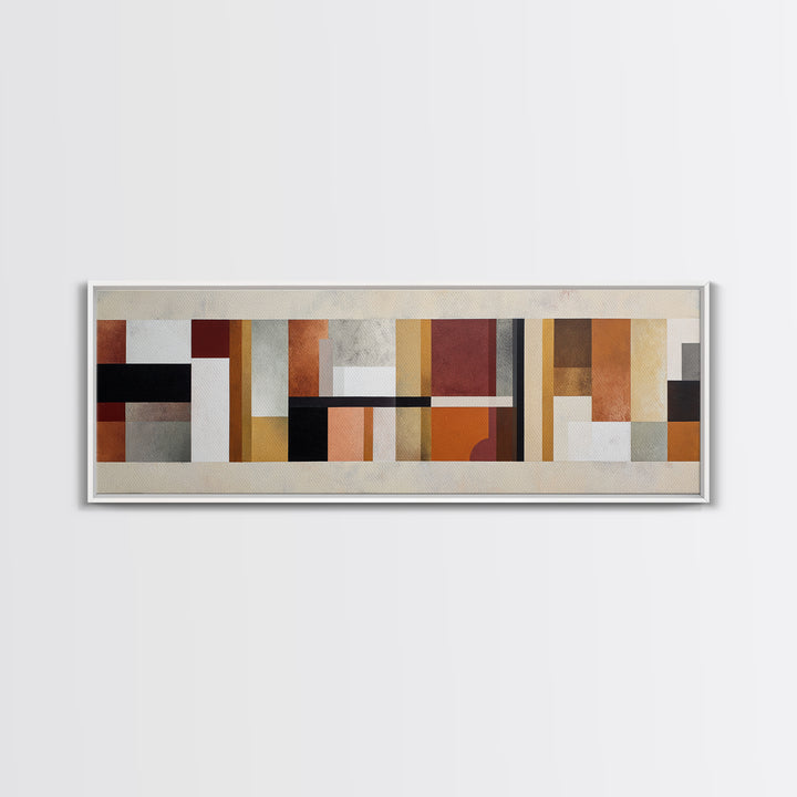 Modern Geometric Composition for Living Spaces Framed Canvas Print, Wall Art, Modern Decor, Living Room Decor, Abstract Art, WAL-3x1-44