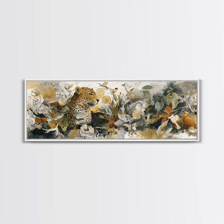 Whimsical Animal Portrait Framed Canvas Print, Wall Art, Contemporary Art, Living Room Decor, Fine Art, Mid Century Modern, WAL-3x1-63