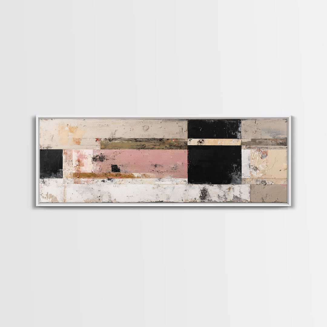 Modern Geometric Composition for Living Spaces Framed Canvas Print, Wall Art, Home Decor, Living Room Decor, Abstract Art, WAL-3x1-68
