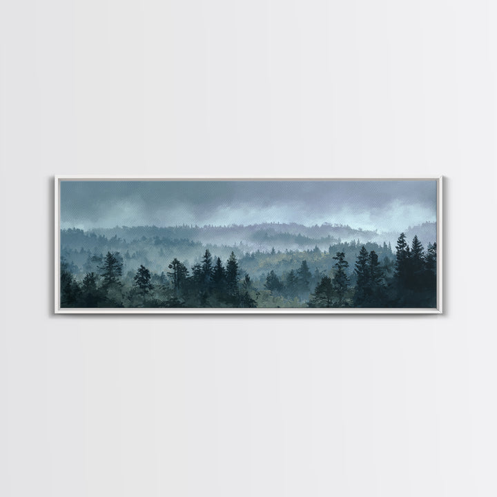 Moody Forest Landscape Framed Canvas Print, Wall Art, Framed Wall Art, Living Room Decor, Fine Art, Fine Art Print, WAL-3x1-74