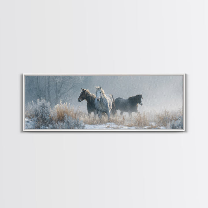 Wild Horse Portrait Framed Canvas Print, Wall Art, Prints Wall Art, Living Room Decor, Fine Art, Textured Painting, WAL-3x1-77