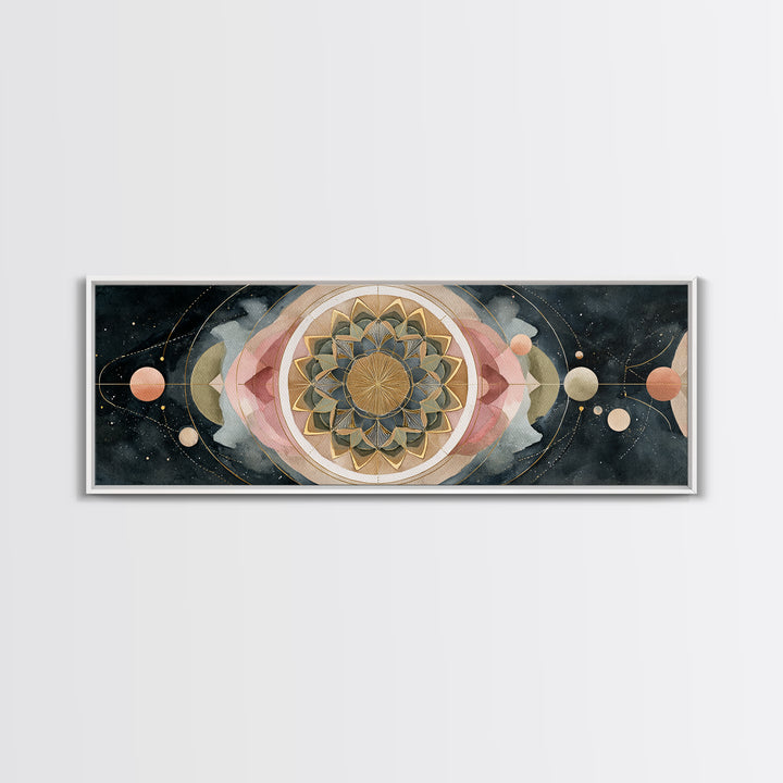 Sacred Geometry Mandala Canvas Print, Wall Art, Living Room Decor, Oil Painting, Minimalist Decor, Contemporary Art, WAL-3x1-85