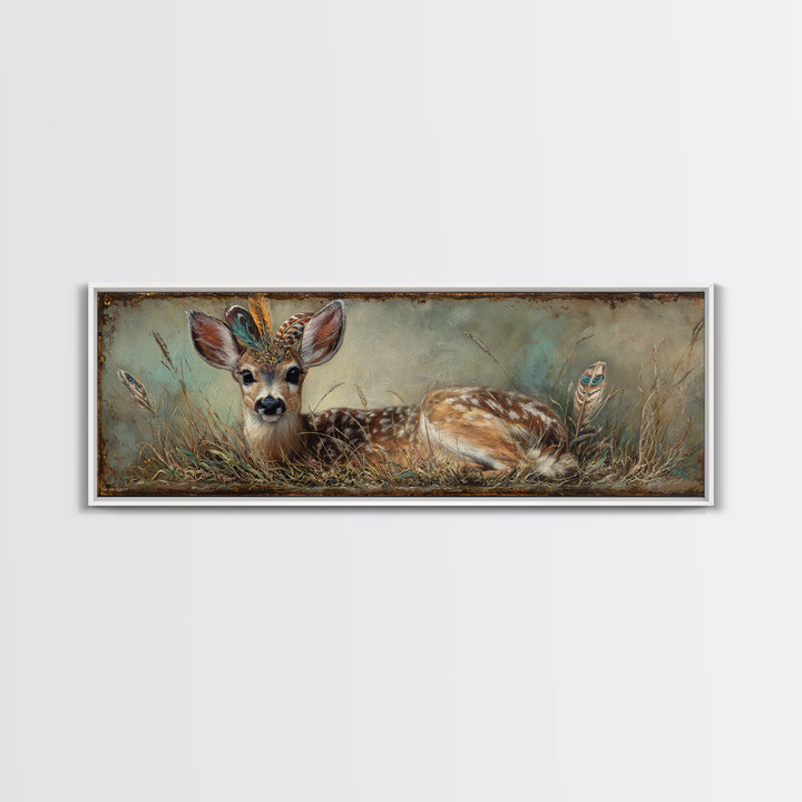 Whimsical Animal Portrait Framed Canvas Print, Wall Art, Wall Art Prints, Living Room Decor, Fine Art, Abstract Art, WAL-3x1-87