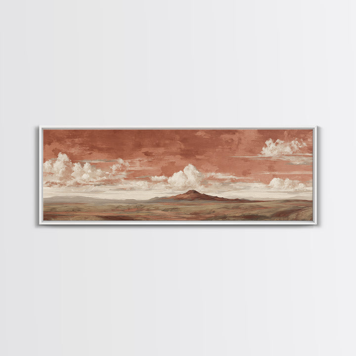 Desert Landscape in Warm Terracotta Tones Canvas Print, Wall Art, Heart, Living Room Decor, Fine Art, Home Decor Gift, WAL-3x1-95