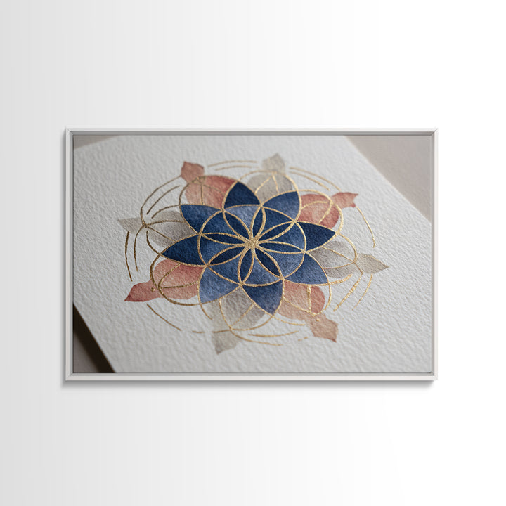Sacred Geometry Mandala Canvas Print, Wall Art, Original Art, Living Room Decor, Fine Art, Modern Decor, Fine Art Print, WAL-3x2-1