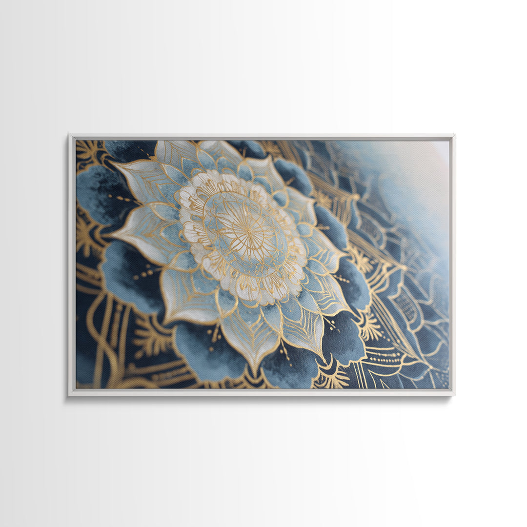 Sacred Geometry Mandala Framed Canvas Print, Wall Art, Wood Wall Art, Living Room Decor, Abstract Art, Textured Painting, WAL-3x2-25