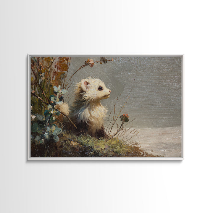 Whimsical Animal Portrait Canvas Print, Wall Art, Digital Print, Living Room Decor, Fine Art, Luxury Decor, Textured Painting, WAL-3x2-3