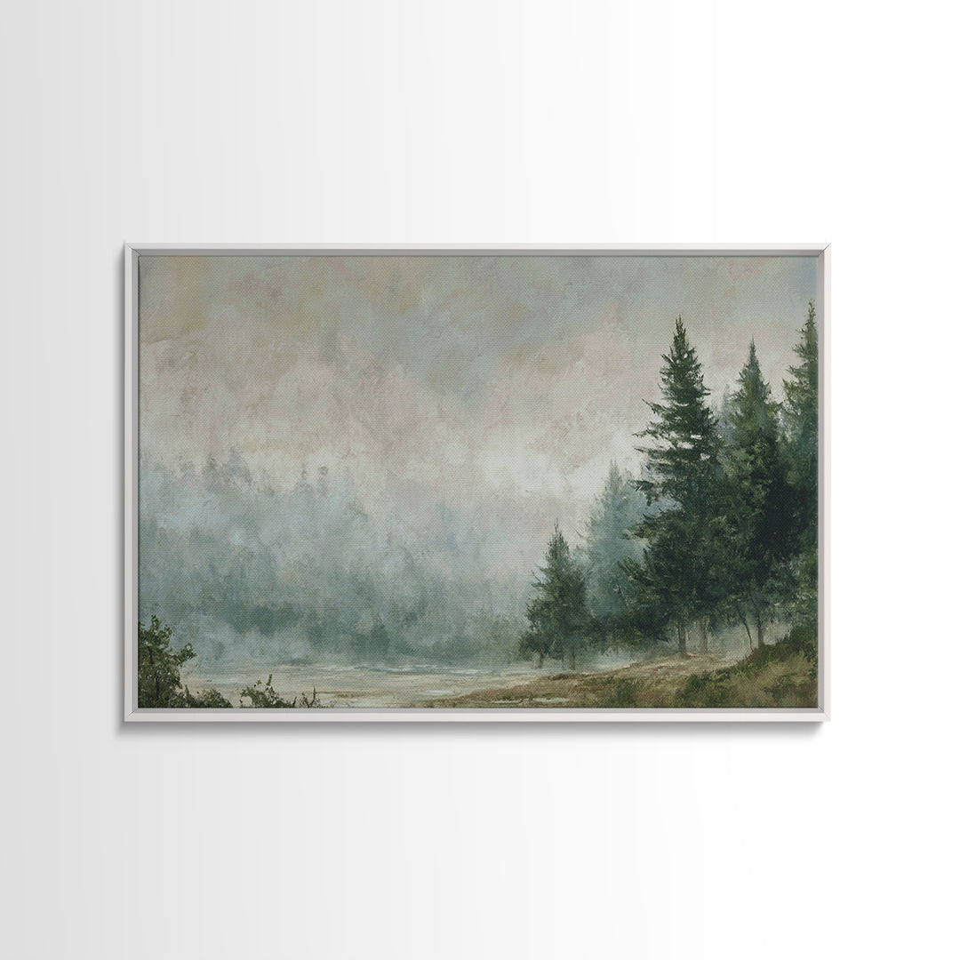 Moody Forest Landscape Canvas Print, Wall Art, Wall Hanging, Living Room Decor, Fine Art, Gallery Decor, Neutral Decor, WAL-3x2-38