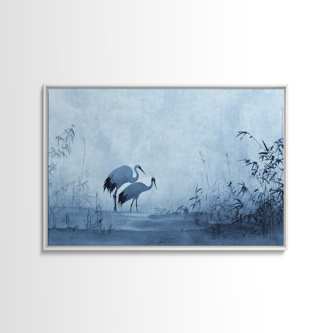 Monochrome Ink Crane Composition Canvas Print, Wall Art, Wall Art for Mom, Living Room Decor, Oil Painting, Prints Wall Art, WAL-3x2-4