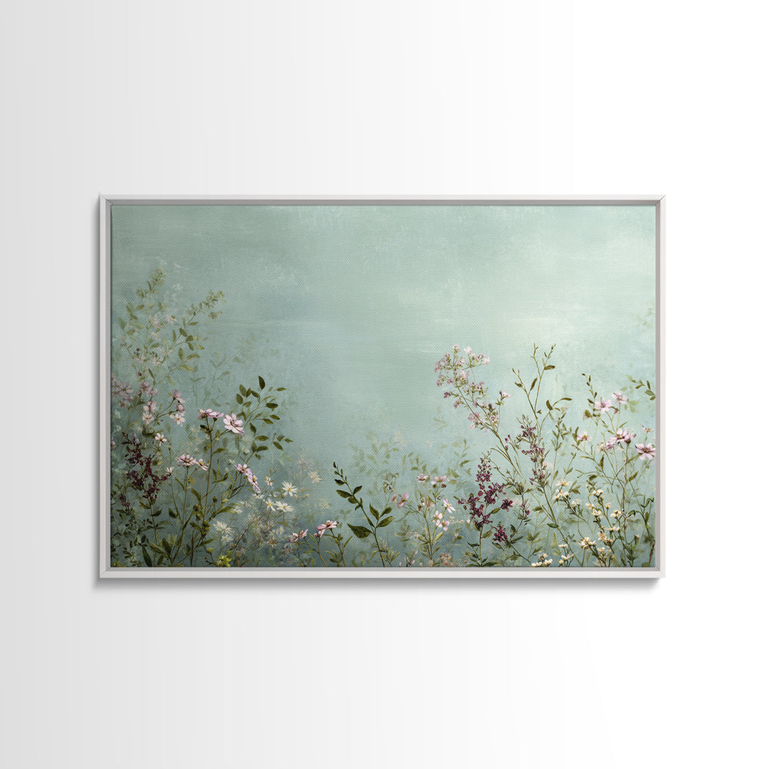 Impressionist Meadow of Wildflowers Framed Canvas Print, Wall Art, Gallery Decor, Living Room Decor, Fine Art, WAL-3x2-45