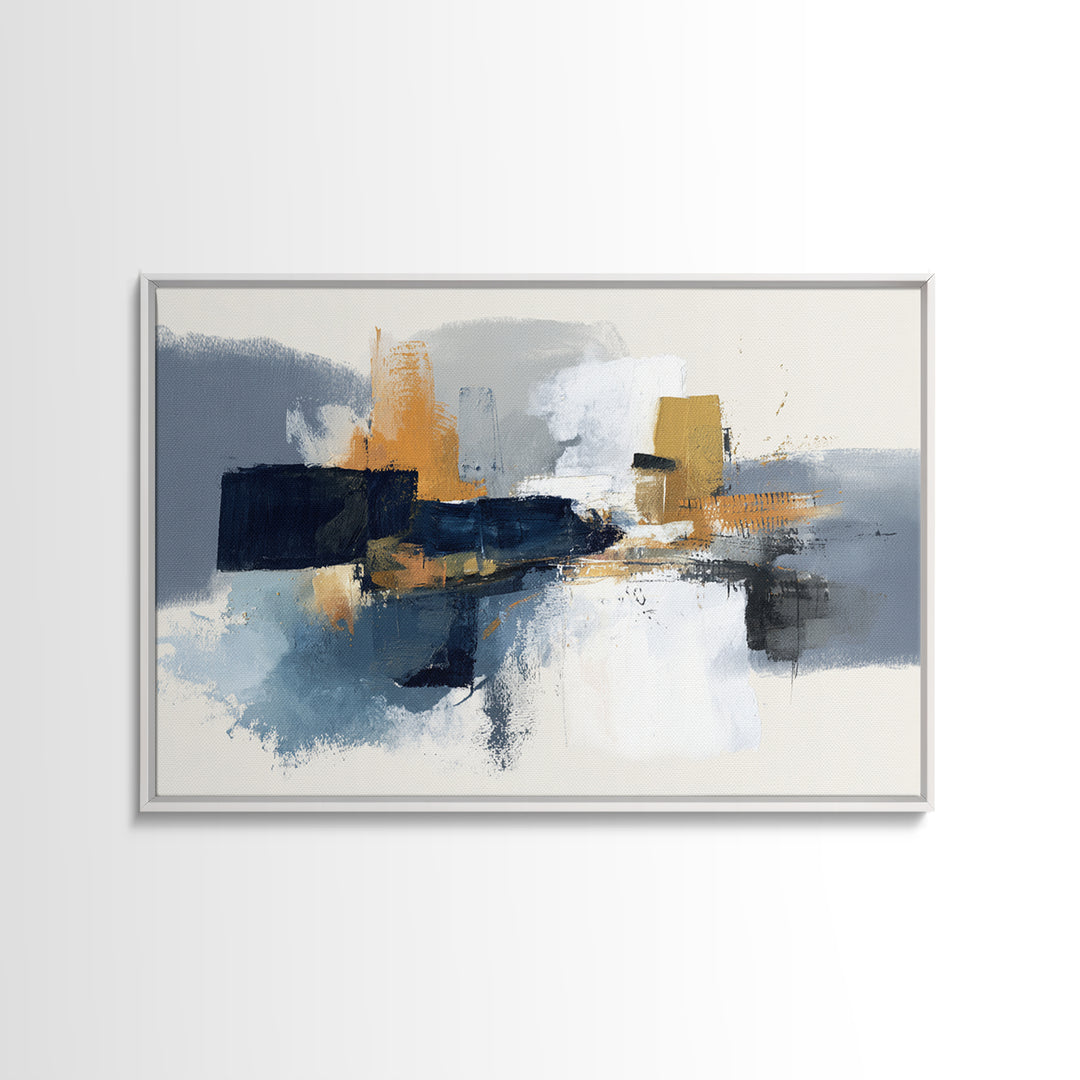 Statement Abstract with Bold Layered Brushwork Framed Canvas Print, Wall Art, Prints Wall Art, Living Room Decor, Fine Art, WAL-3x2-5