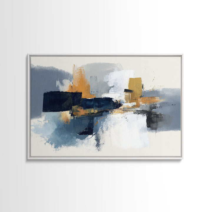 Statement Abstract with Bold Layered Brushwork Framed Canvas Print, Wall Art, Prints Wall Art, Living Room Decor, Fine Art, WAL-3x2-5